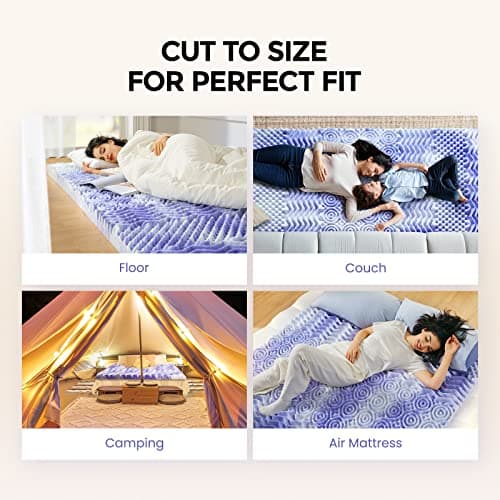 Dreamsmith Cooling Gel Memory Foam Twin Mattress Topper, 2" 7-Zone Pressure Relief