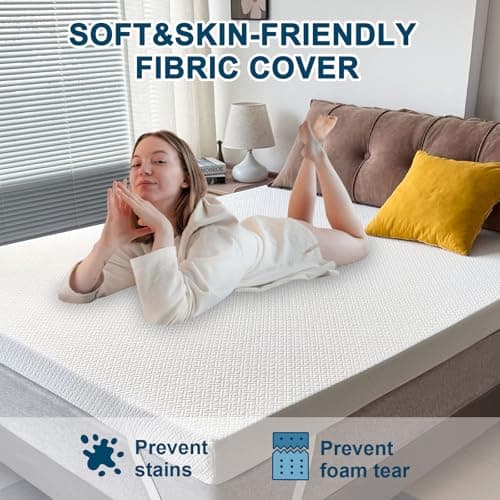 2 Inch CertiPUR-US Certified Ventilated Memory Foam Queen Mattress Topperedores: Back Pain Relief