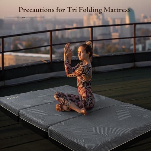 Portable Memory Foam Tri-Fold Mattress Queen Size for Travel, RV Camping, Guest - 6 Inch, 78x58x6