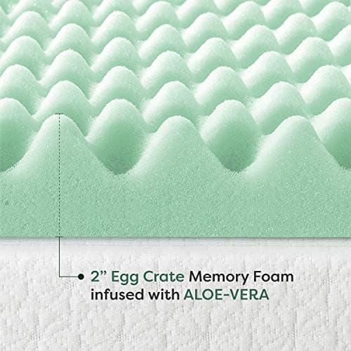 Best Price 2-Inch Aloe Infused Memory Foam Mattress Topper - King Size, CertiPUR-US Certified