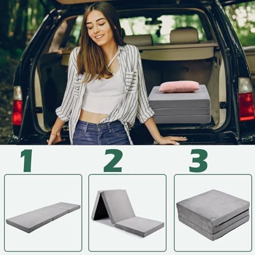 Portable Memory Foam Mattress, Soft & Waterproof, 71"x24"x3", Camping & Travel Mat