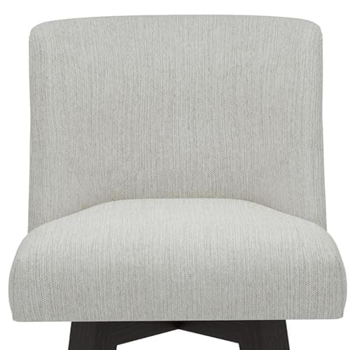 360°Swivel Bar Stools Set of 2 with Thicken Cushion Back, Fabric Upholstered, White