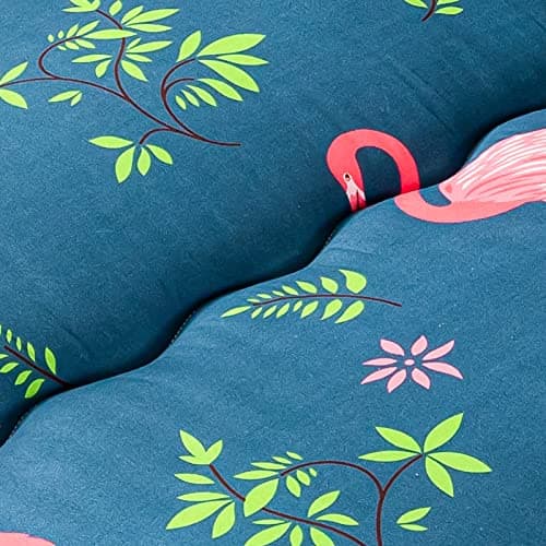 MAXYOYO Navy Floral Japanese Foldable Futon Mattress Twin Size