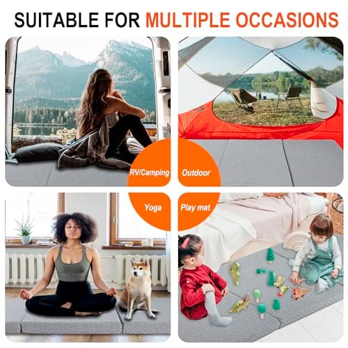 CertiPUR-US 3 Inch Tri-Fold Gel Foam Mattress, Adjustable Softness, Relief for Back Pain
