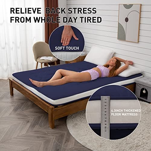 Extra Thick Japanese Foldable Futon Mattress for Guests and Travel