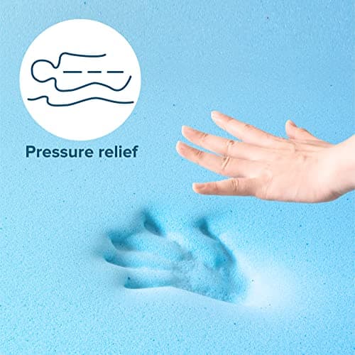 Zinus Cooling Gel Mattress Topper, Queen, BlueCertiPUR-US Certified