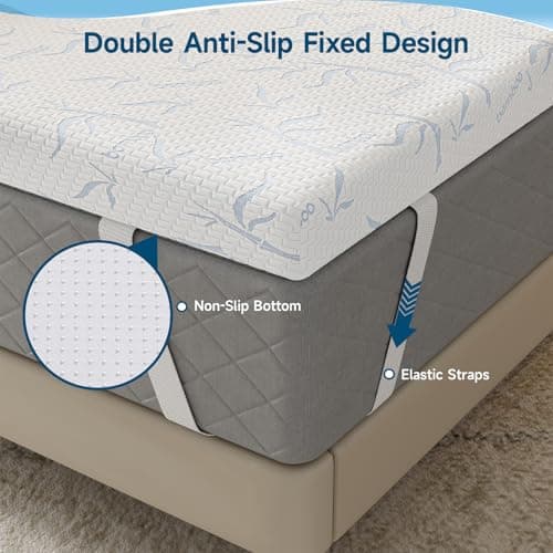 CertiPUR-US Certified Bamboo Charcoal Memory Foam Mattress Topper Queen