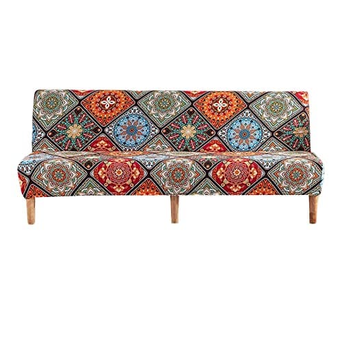 Armless Futon Couch Cover with Elastic Bottom