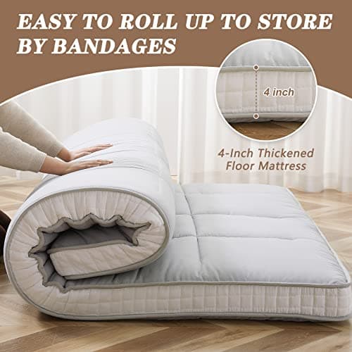 DoCred Twin Size Extra Thick Foldable Memory Foam Tatami Mat Mattress