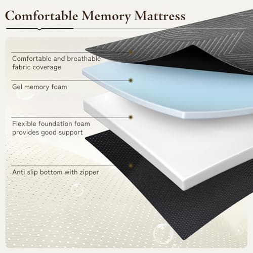 Portable Memory Foam Tri-Fold Mattress Queen Size for Travel, RV Camping, Guest - 6 Inch, 78x58x6