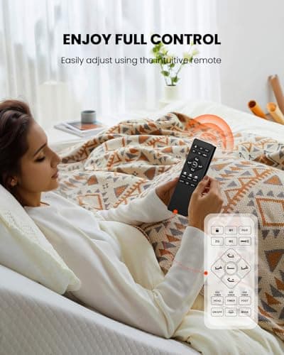 AMADA HOMEFURNISHING Adjustable Queen Bed Frame with Massage, USB Ports, and Under-Bed Light