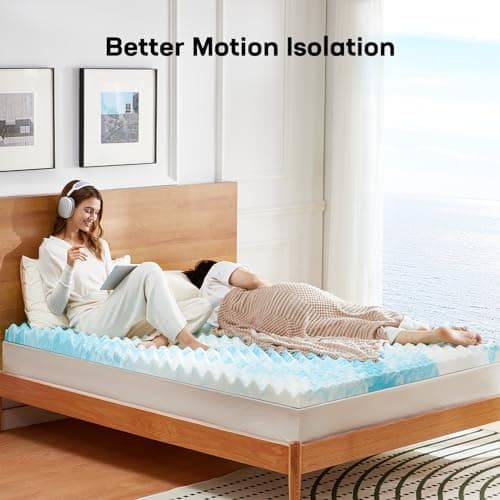 Marsail 2-Inch Egg Crate Memory Foam Mattress Topper with Cooling Gel for Twin XL Sleeper Sofa, RV, and Camper - CertiPUR-US Certified