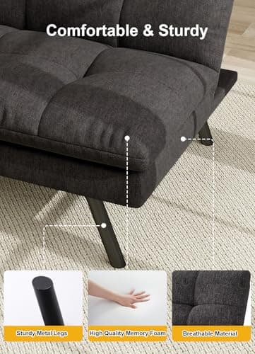 MUUEGM 68" Futon Sofa Bed for Small Spaces Livingroom Apartment Office<sep>MUUEGM 68" Adjustable Backrest Futon Couch for Small Spaces Livingroom Apartment Office<sep>MUUEGM 68" Foldable Design Futon Sofa Bed for Small Spaces Livingroom Apartment Off