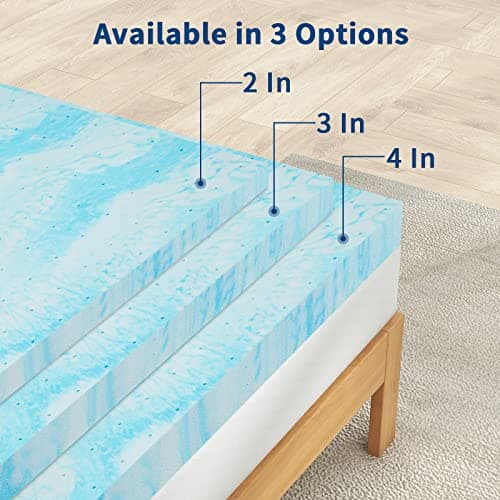 CertiPUR-US Certified 2 Inch Gel Memory Foam Mattress Topper Twin