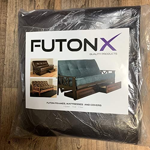 Futon Cover Only, Bonded Leather, Cappuccino, Fits 6-8 Inch Mattresses