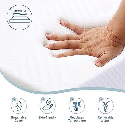 Green Tea Gel Infused Memory Foam Twin Mattress, Cooling Sleep & Pressure Relief