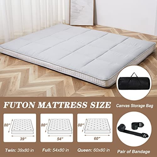 DoCred Twin Size Extra Thick Foldable Memory Foam Tatami Mat Mattress