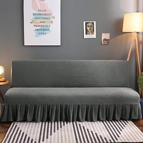 Stretch Armless Futon Sofa Bed Cover - Machine Washable - Medium (150-170cm)