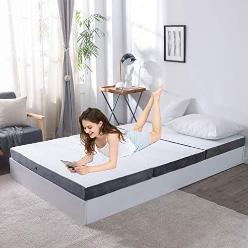 Tri-Fold Futon Mattress - Foldable Sofa Bed for Back Pain Relief & Guests