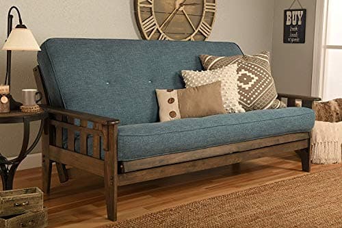 Linen Futon Cover for 6-8 Inch Mattresses - Full Size (Aqua)