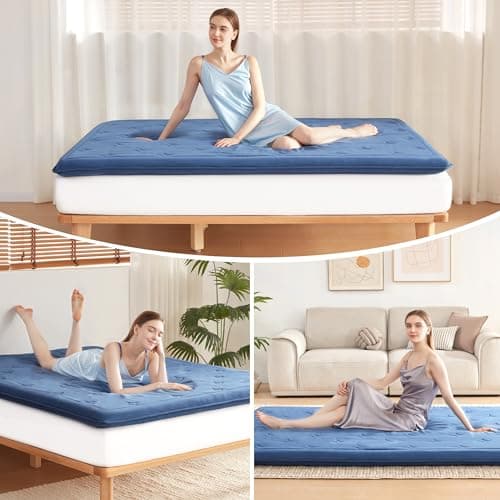 Japanese Foldable Futon Mattress, 4" Memory Foam, Twin, Portable Camp Mat