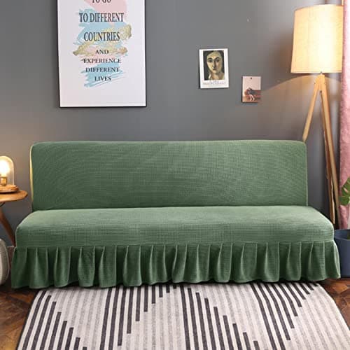 Stretch Armless Futon Sofa Bed Cover - Machine Washable - Medium (150-170cm)