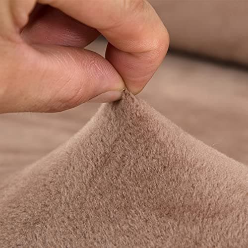 Camel Thick Plush Futon Cover for Stretch Armless Sofa Bed
