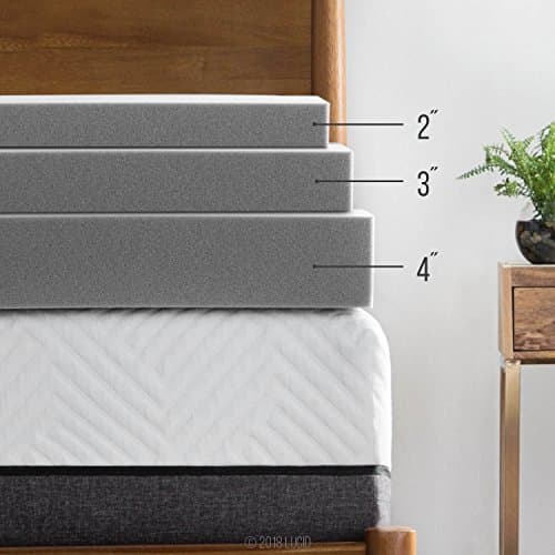 LUCID 2 Inch Queen Mattress Topper – Memory Foam & Bamboo Charcoal