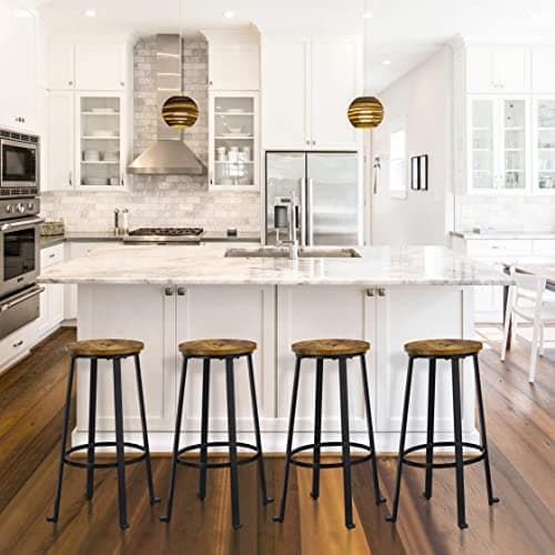 Yaheetech Industrial Rustic Brown 29.5" Bar Stool Set of 2