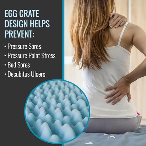 DMI Hospital Size Egg Crate Foam Mattress Topper, Blue