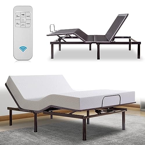 Adjustable Split King Bed Base with Wireless Remote - Head&Foot Incline, Zero Gravity, Anti Snore
