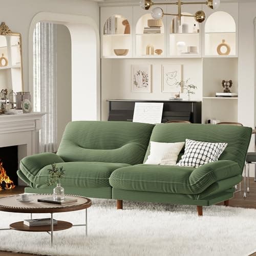 Homall Green Corduroy Futon Sofa Bed with Adjustable Backrest