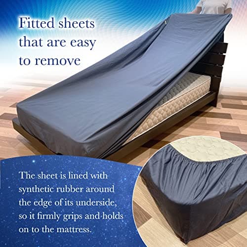 100% Japanese Cotton Futon Sheets, Dark Gray Queen, Made in Japan