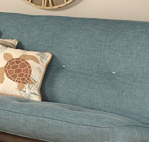 Linen Futon Cover for 6-8 Inch Mattresses - Full Size (Aqua)