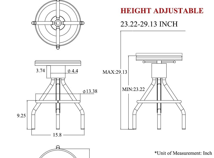 LOKKHAN Set of 2 Industrial Height Adjustable Swivel Stools, Extra Tall Pub Style