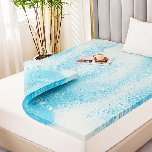 2 Inch Memory Foam Mattress Topper for Twin Size Bed, Cooling Gel Infused Pad for Back Pain Relief - CertiPUR-US Certified