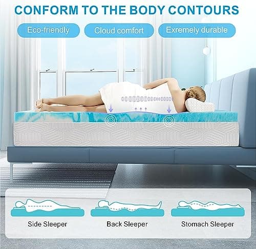 Memory Foam Mattress Topper Twin XL with Cooling Gel Infusion