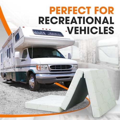 Cheer Collection Tri-Fold Mattress - Portable 4" Thin Foam for Sleepovers, Camping & Guests