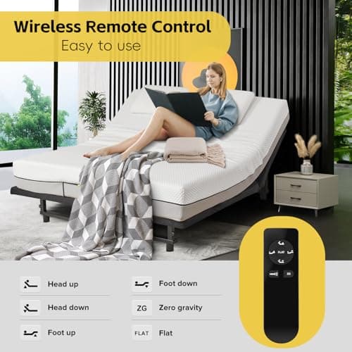 Futhy Queen Size Adjustable Bed Frame with Wireless Remote Control