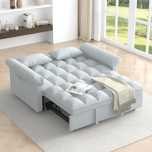 Oversized 3-in-1 Queen Size Velvet Sleeper Sofa Bed Lounge
