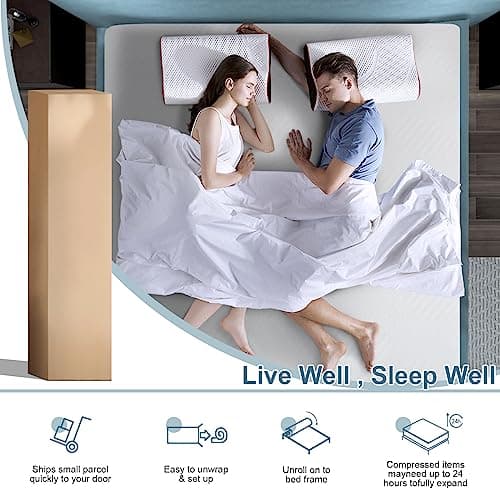 Green Tea Gel Infused Memory Foam Twin Mattress, Cooling Sleep & Pressure Relief