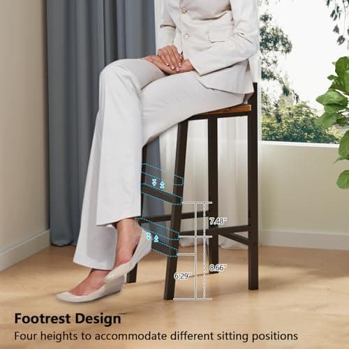 Furologee 2 Pack 24" Counter Height Bar Stools with Backrest