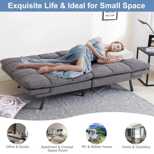 Convertible Memory Foam Futon Sofa Bed