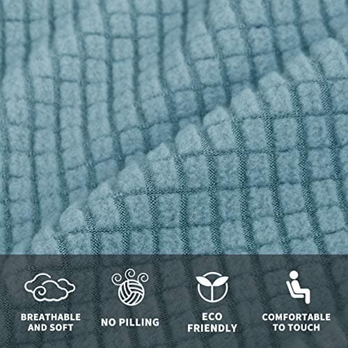 Stretch Futon Cover - Armless Sofa Slipcover - Non Slip Spandex - Soft Elastic Bands - Light Gray and White