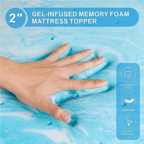 Memory Foam Mattress Topper Twin XL with Cooling Gel Infusion