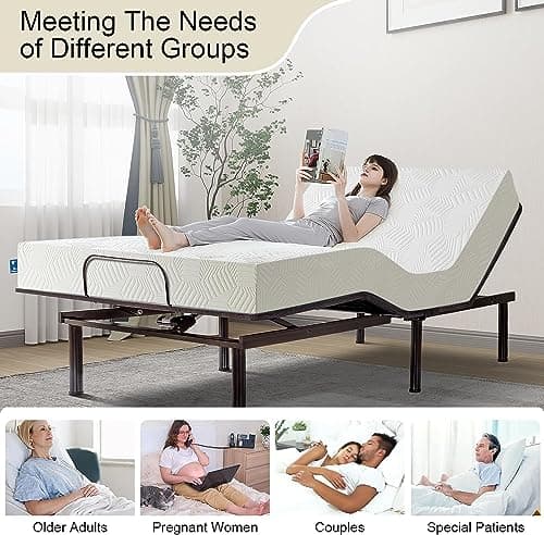 Adjustable Split King Bed Base with Wireless Remote - Head&Foot Incline, Zero Gravity, Anti Snore