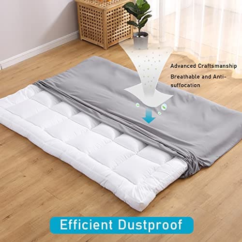 Bedecor Floor Futon Mattress Cover for Traditional Japanese Mattress Grey Full Size