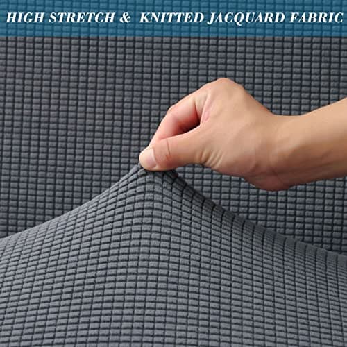 HFCNMY Dark Gray Stretch Futon Sofa Bed Cover with Skirt