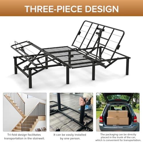 KEIKI Queen Adjustable Bed Frame with Incline and Dual USB Ports