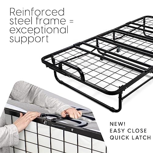 Milliard Diplomat Cot Size Folding Bed with Memory Foam Mattress